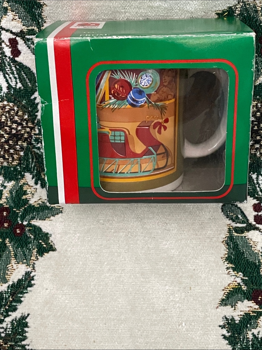 Vintage Stoneware Christmas Mug